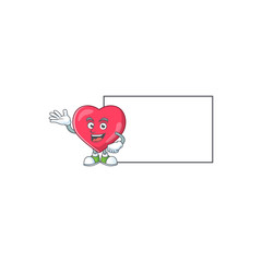 An image of heart medical notification with board mascot design style