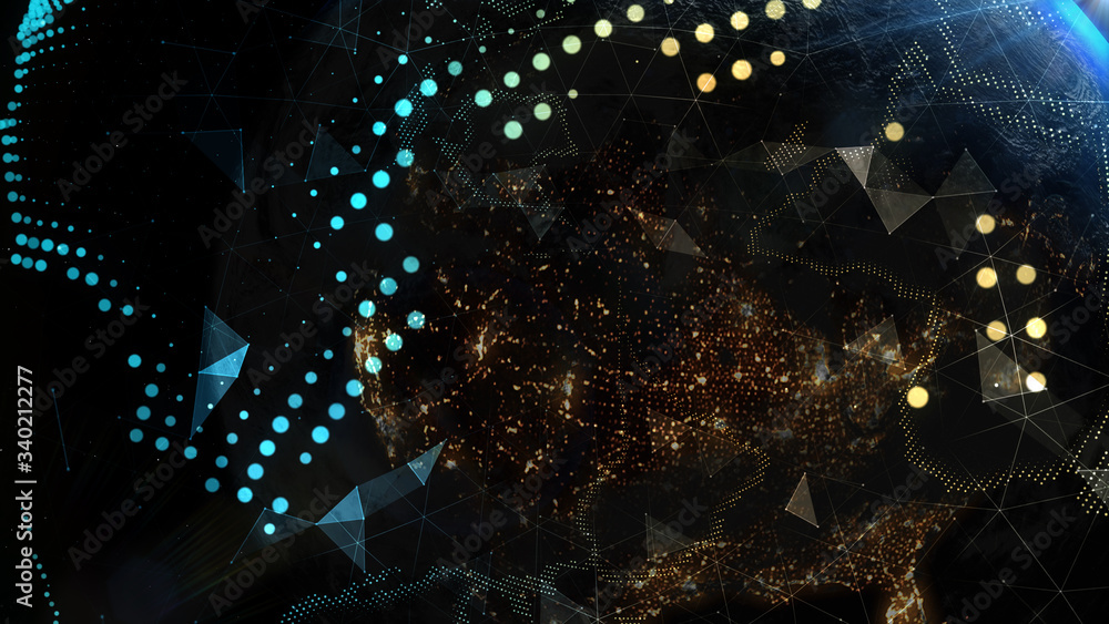 Canvas Prints planet earth from the space at night. elements of this image furnished by nasa - 3d illustration.