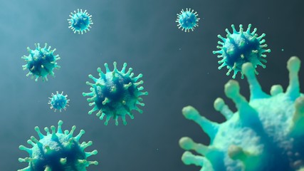 Fototapeta na wymiar Covid-19, Coronavirus outbreak. microscope virus background. 3d render