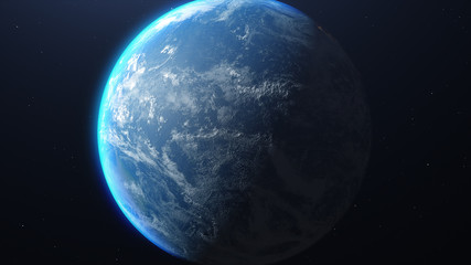 Earth and galaxy. Elements of this image furnished by NASA. 3d illustration.