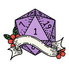 natural one d20 dice roll illustration