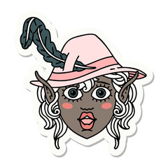 elf bard character face sticker