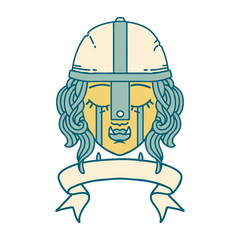 crying orc fighter character face illustration