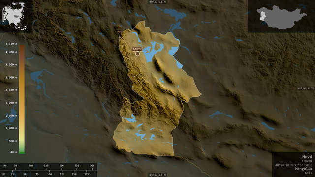 Hovd, Mongolia - composition. Physical