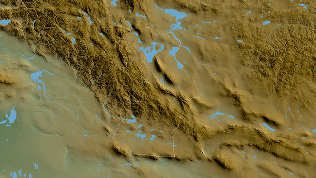 Hovd, Mongolia - outlined. Physical