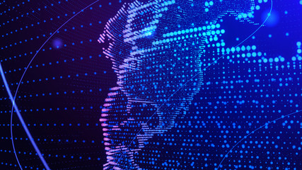 World map point. Concept the global network connection. 3d illustration.