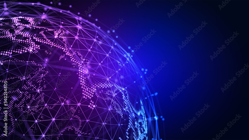 Poster connection lines globe. background with light effect. global international connectivity background. 