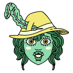 orc bard character  illustration