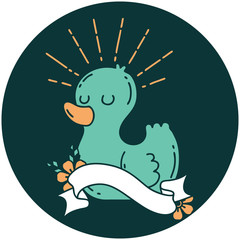 icon of tattoo style rubber duck