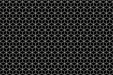 Cube square box or Honeycomb Grid tile with color black and white border background for use as technology background.
