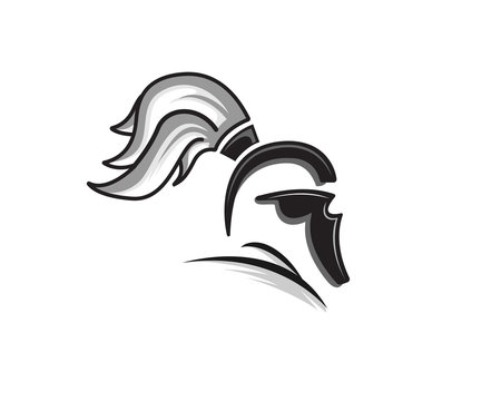 Spartan helmet head art logo design inspiration