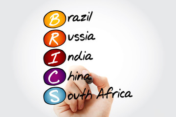 BRICS trade union acronym, business concept background