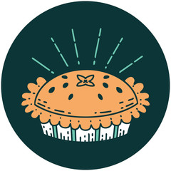 icon of tattoo style amazing pie