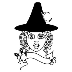 human witch character face illustration