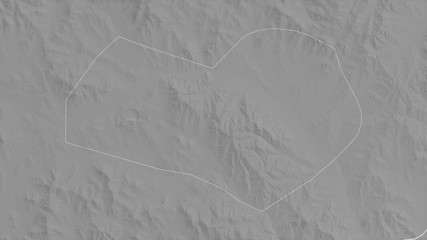 Orhon, Mongolia - outlined. Grayscale