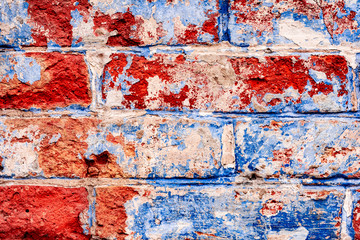 Texture, brick, wall, it can be used as a background. Brick texture with scratches and cracks