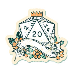 natural twenty D20 dice roll illustration
