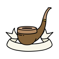 tattoo with banner of a smokers pipe