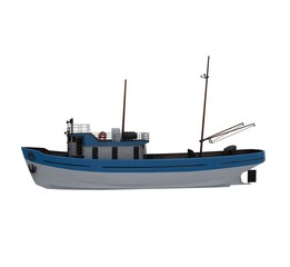 3d illustration of the fishing ship

