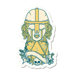 crying orc fighter character face with natural one D20 roll sticker