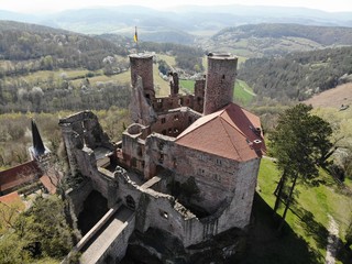 Burg Hanstein aus der Luft (Eichsfeld, Thüringen, Deutschland) © TobiasW