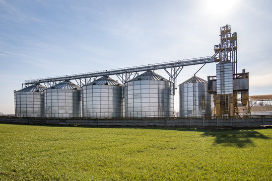 Agro-processing And Manufacturing Plant For Processing And Silver Silos For Drying Cleaning And Storage Of Agricultural Products, Flour, Cereals And Grain. Granary Elevator.