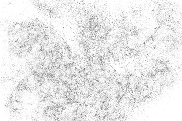 Distressed black texture. Dark grainy texture on white background. Dust overlay textured. Grain noise particles. Rusted white effect. Grunge design elements. Vector illustration, EPS 10.