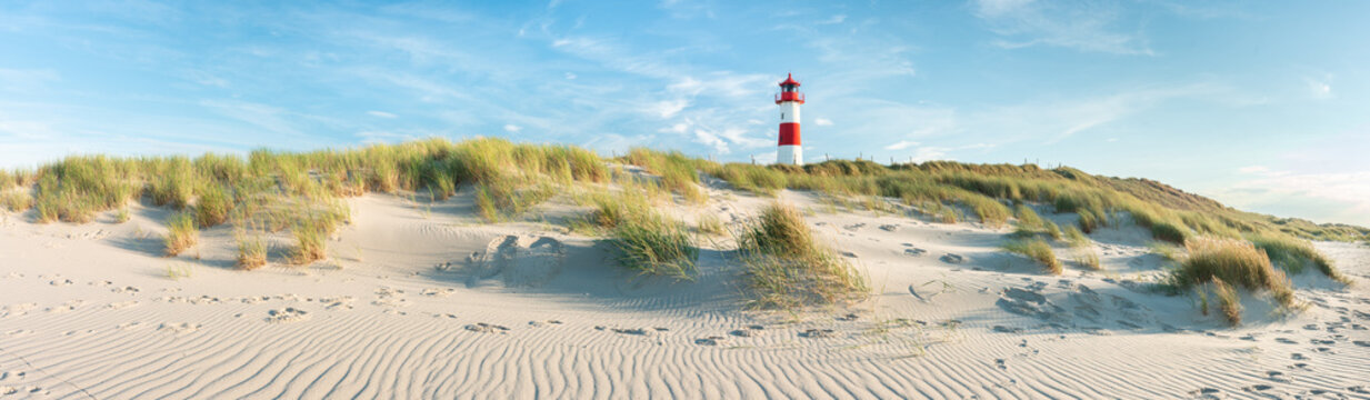 List Ost Lighthouse on the beach, Sylt Island, Schleswig-Holstein, Germany	