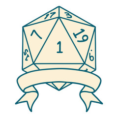 natural one d20 dice roll illustration