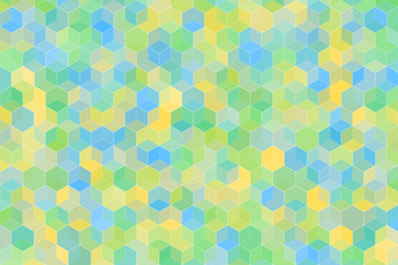 Cube square box or Honeycomb Grid tiled with random colorful color for background.