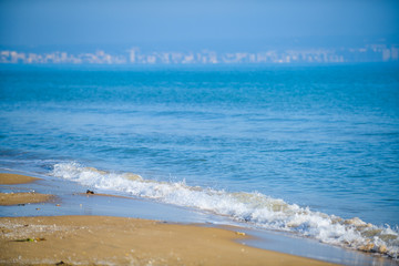 Beaches in a nature park near Guardamar del Segura. Vintage style. Province of Alicante. Spain