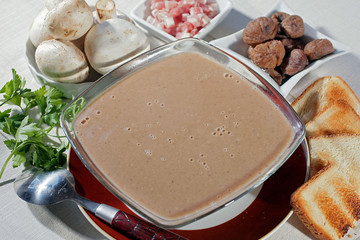 Potage aux marrons,celeri et champignon