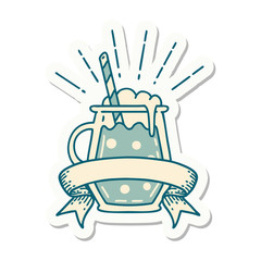 sticker of tattoo style ginger beer