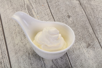 Sour cream in the bowl
