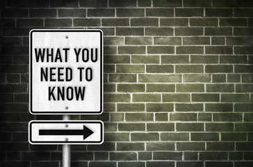 What you need to know - roadsign message
