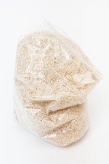 rice in a transparent bag
