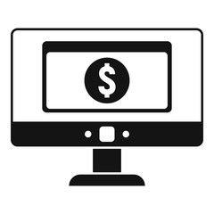 Online money transfer icon. Simple illustration of online money transfer vector icon for web design isolated on white background