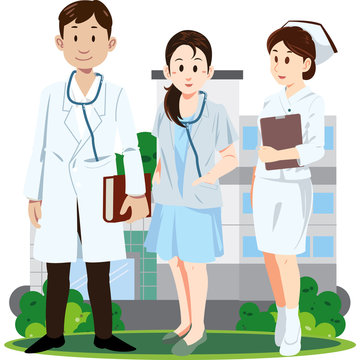 doctors and nurses working in the hospital, Medical Team and staff vector illustration.