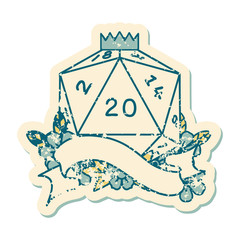 natural twenty D20 dice roll illustration