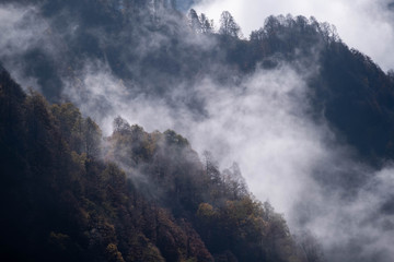 Landscape view of caucasus mountains in Georgia
