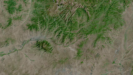 Ulaanbaatar, Mongolia - outlined. Satellite