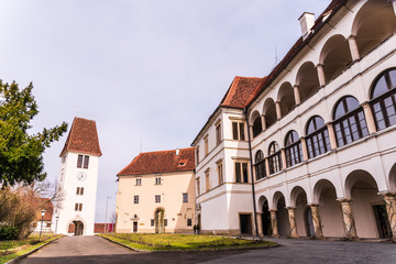 Fototapeta na wymiar Castle Seggau in Leibnitz. Famous hotel to visit in Styria, Austria