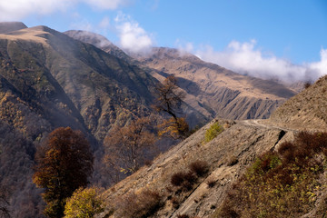 Landscape view of caucasus mountains in Georgia