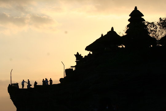 Sunset at the temple of Tanah Lot (Bali Island) Indonesia