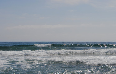 Waves on the sea.