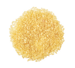 Sesame seeds isolated on white background top view. Flat lay