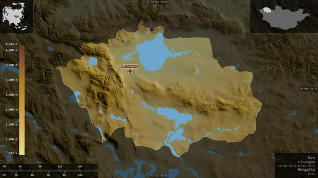 Uvs, Mongolia - composition. Physical