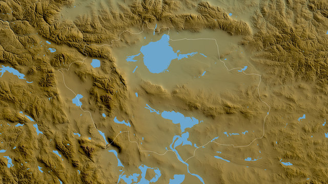 Uvs, Mongolia - outlined. Physical