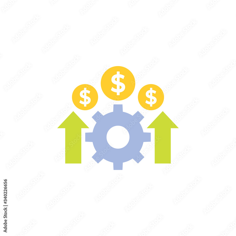 Poster cost effective icon, financial efficiency vector