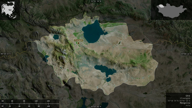 Uvs, Mongolia - composition. Satellite